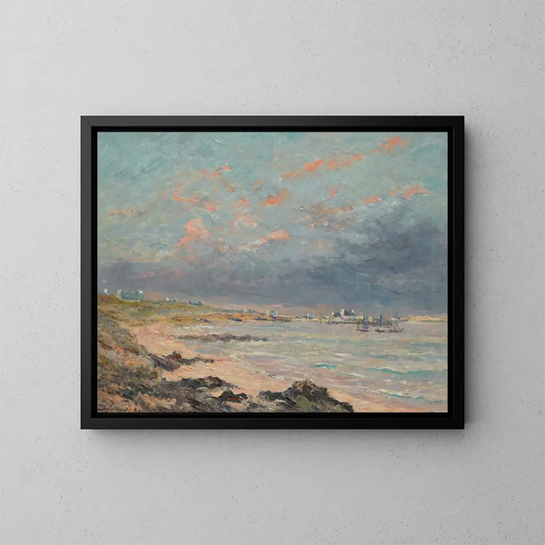 la tarde dorada en Kerhostin - Maxime Maufra — cuadro enmarcado en la pared