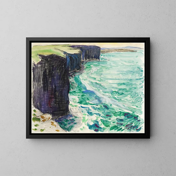La falaise - Maxime Maufra — cuadro enmarcado en la pared