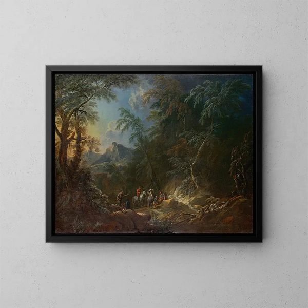 Paisaje forestal al atardecer - Maximilian Joseph Schinnagl — cuadro enmarcado en la pared