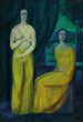 Dos mujeres en una habitación - Maximilian Reinitz — cuadro enmarcado en la pared
