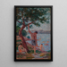 Saint-Tropez bañistas bajo el pinar - Maximilien Luce — cuadro enmarcado en la pared