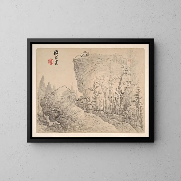 Paisajes según los antiguos maestros Pl05 - Mei Qing — cuadro enmarcado en la pared