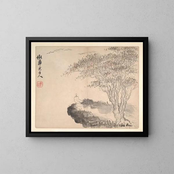 Paisajes según maestros antiguos Pl11 - Mei Qing — cuadro enmarcado en la pared