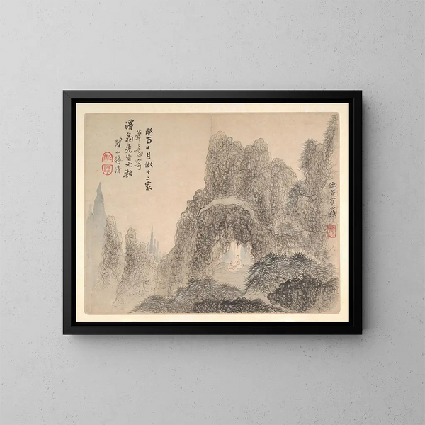 Paisajes según los antiguos maestros Pl12 - Mei Qing — cuadro enmarcado en la pared
