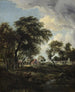 Una granja bajo el sol - Meindert Hobbema — vista de la obra