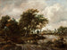 Landscape with Fishermen and a Distant City - Meindert Hobbema — artwork view