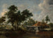 The Watermill with the Large Red Roof - Meindert Hobbema | Painting — artwork view
