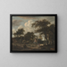 Paisaje boscoso con cabaña y jinete - Meindert Hobbema — cuadro enmarcado en la pared