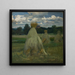 Meules de maïs dans un paysage - Stanisław Kamocki — framed artwork on a wall