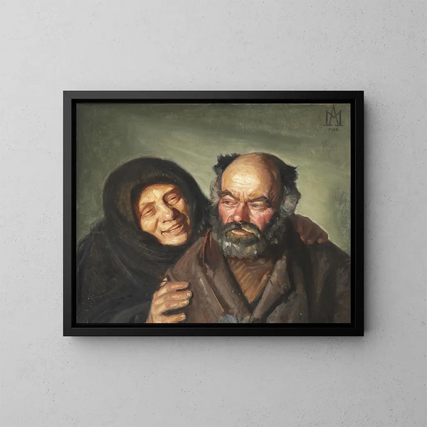 Bonatzi y la alegre Elsie - Michael Ancher — cuadro enmarcado en la pared