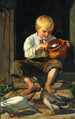Niño alimentando patos - Michael Ancher — vista de la obra
