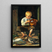 Niño alimentando patos - Michael Ancher — cuadro enmarcado en la pared