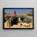 Figures dans un paysage, Kristian l'aveugle et Tine parmi les dunes - Michael Ancher — framed artwork on a wall