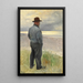 Pescador mirando al mar - Michael Ancher — cuadro enmarcado en la pared