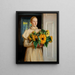 Niña con girasoles 1893 - Michael Ancher — cuadro enmarcado en la pared