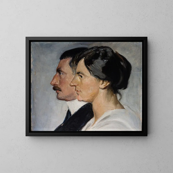 Rey Christian X y reina Alexandrine de Dinamarca - Michael Ancher — cuadro enmarcado en la pared