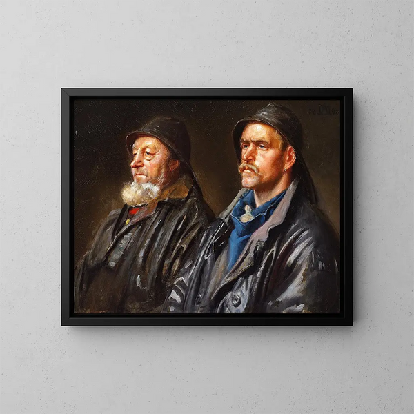 A los pescadores - Michael Ancher — cuadro enmarcado en la pared