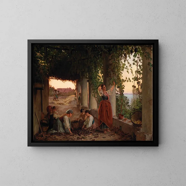 A vine arbor in Capri - Michael George Brennan — framed artwork on a wall