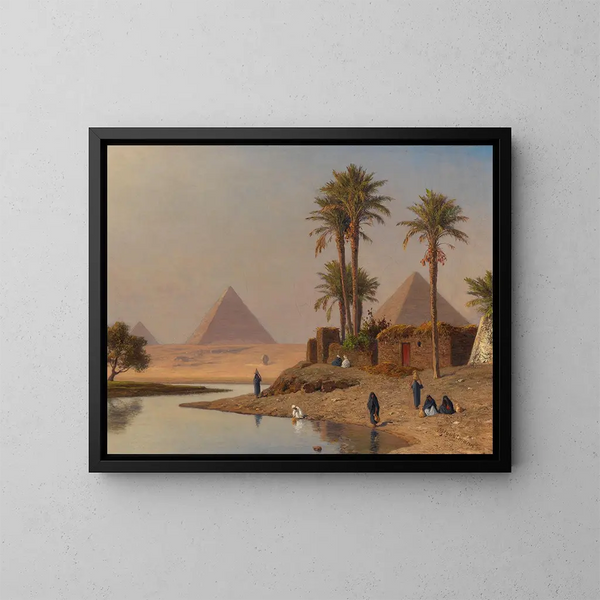 The Pyramids of Giza - Michael Haubtmann — framed artwork on a wall