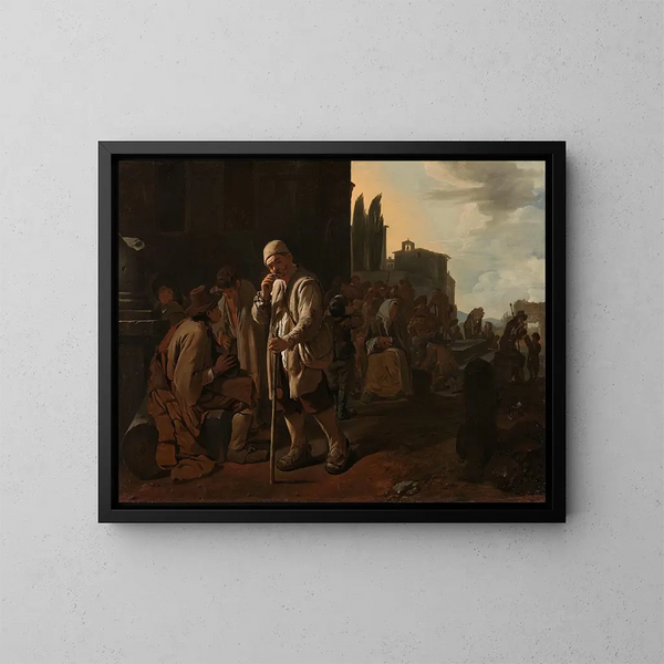 Alimentar a los hambrientos - Michael Sweerts — cuadro enmarcado en la pared
