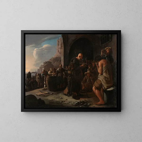 Refrescar a los sedientos - Michael Sweerts — cuadro enmarcado en la pared