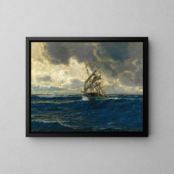 Un tres-mástil en el mar - Michael Zeno Diemer — cuadro enmarcado en la pared
