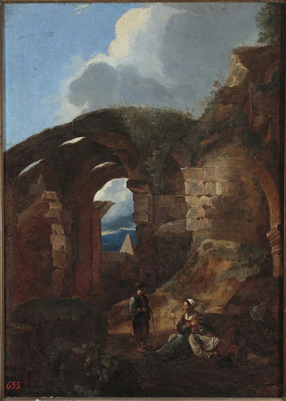Michelangelo Cerquozzi - Vagabonds resting in the ruins of the Colosseum.webp