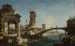 Landscape Painting with Ruins and a Bridge - Michele Marieschi — artwork view