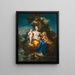 Latón y sus hijos Apolo y Diana en un paisaje a la luz de la luna - Michele Rocca — cuadro enmarcado en la pared
