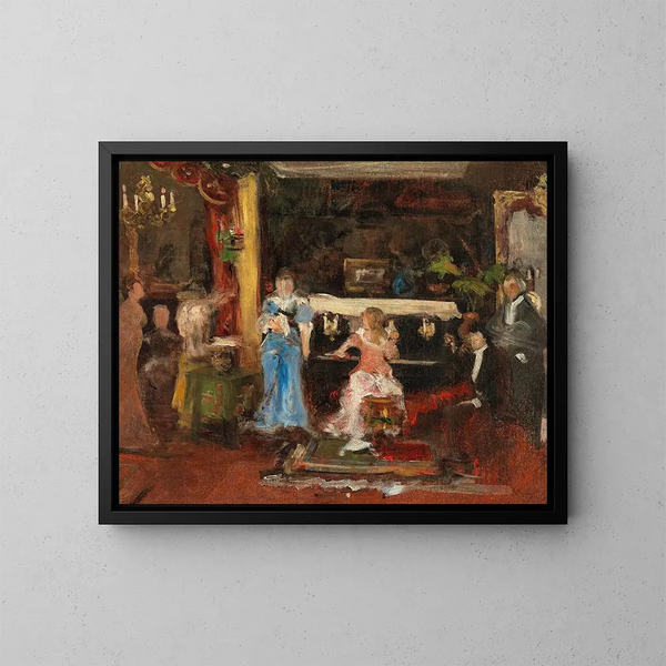 Tarde musical en un salón privado - Mihály Munkácsy — cuadro enmarcado en la pared