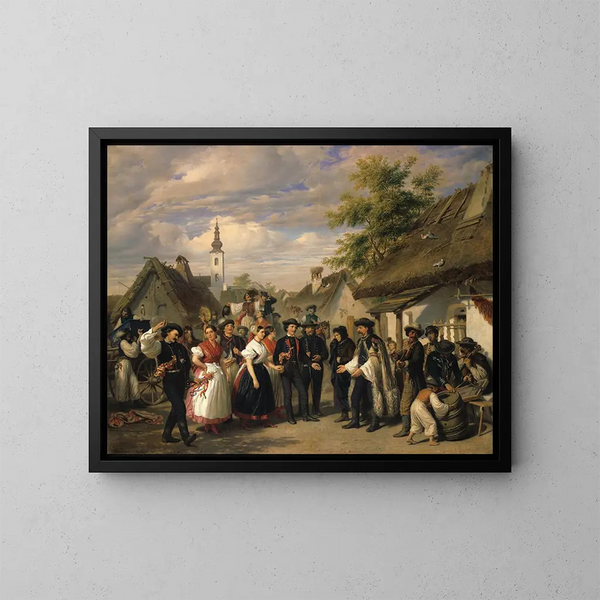 L'Arrivée de la Mariée - Miklós Barabás — cuadro enmarcado en la pared