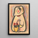 Girl with a basket of flowers - Mikuláš Galanda — framed artwork on a wall