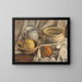 Still life with ceramic pots and apples - Mikuláš Galanda — framed artwork on a wall