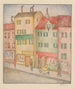 Street with a pastry shop - Mikuláš Galanda — artwork view