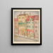 Street with a pastry shop - Mikuláš Galanda — framed artwork on a wall
