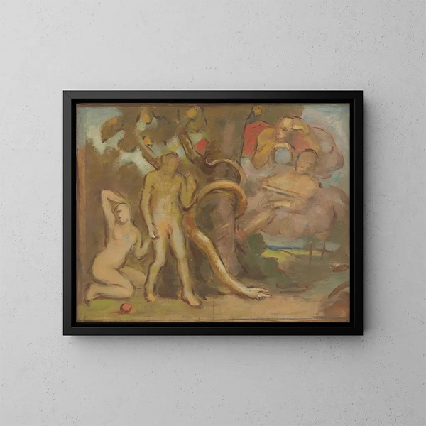 El tentación de Adán y Eva - Milan Thomka Mitrovský — cuadro enmarcado en la pared
