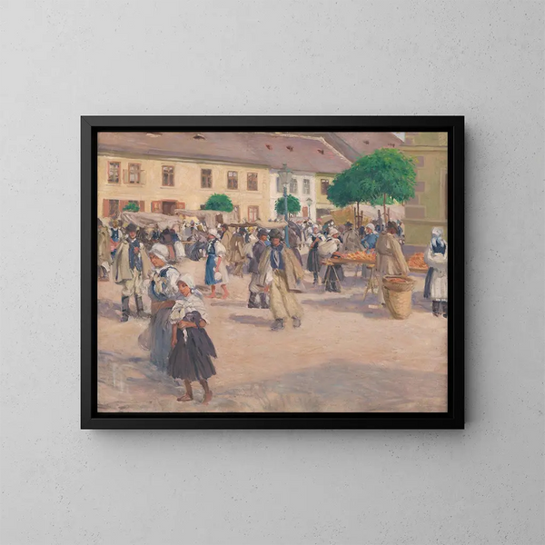 Mercado de Myjava - Miloš Jiránek — cuadro enmarcado en la pared