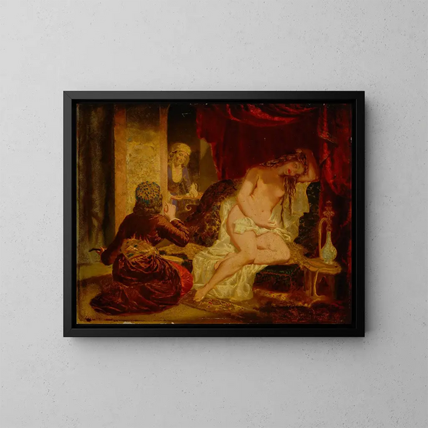 Princesa oriental después del baño - Miner Kilbourne Kellogg — cuadro enmarcado en la pared
