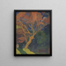 Wood painting with twisted tree - Mogens Ballin — framed artwork on a wall