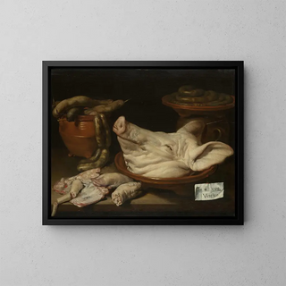 Monogrammist JVR - Still Life with Pigs Head Pigs Knuckles and Sausage.webp