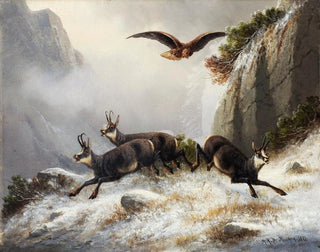 Moritz Mller - Chamois persecuted by an Eagle.webp