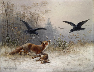 Moritz Mller - Fox Chasing Rabbits in Winter.webp