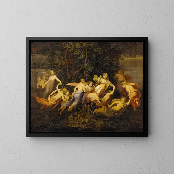 Danza de hadas en el bosque de alisos - Moritz von Schwind — cuadro enmarcado en la pared