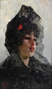 Retrato de Joven Mujer - Mosè Bianchi — vista de la obra