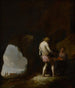 Joven hombre y mujer en una cueva - Moses Matheusz van Uyttenbroeck — vista de la obra