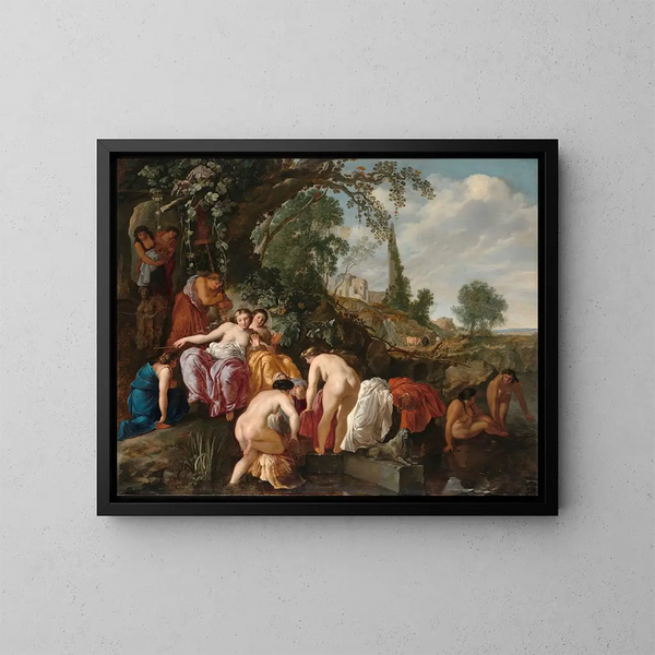 La descubrimiento de Moisés - Moyses van Uyttenbroeck — cuadro enmarcado en la pared