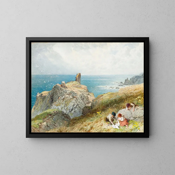 Château de Fast, Berwickshire, Scotland - Myles Birket Foster — framed artwork on a wall