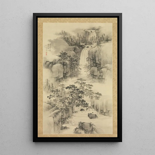 Nakabayashi Chikut - Landscape with Waterfall.webp