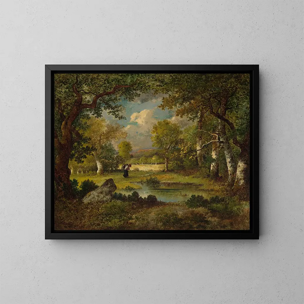 Fagot de mare et bord de clairière - Narcisse Virgile Diaz de la Peña — framed artwork on a wall