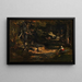 Woman sitting on a tree trunk - Narcisse Virgile Diaz de la Peña — framed artwork on a wall